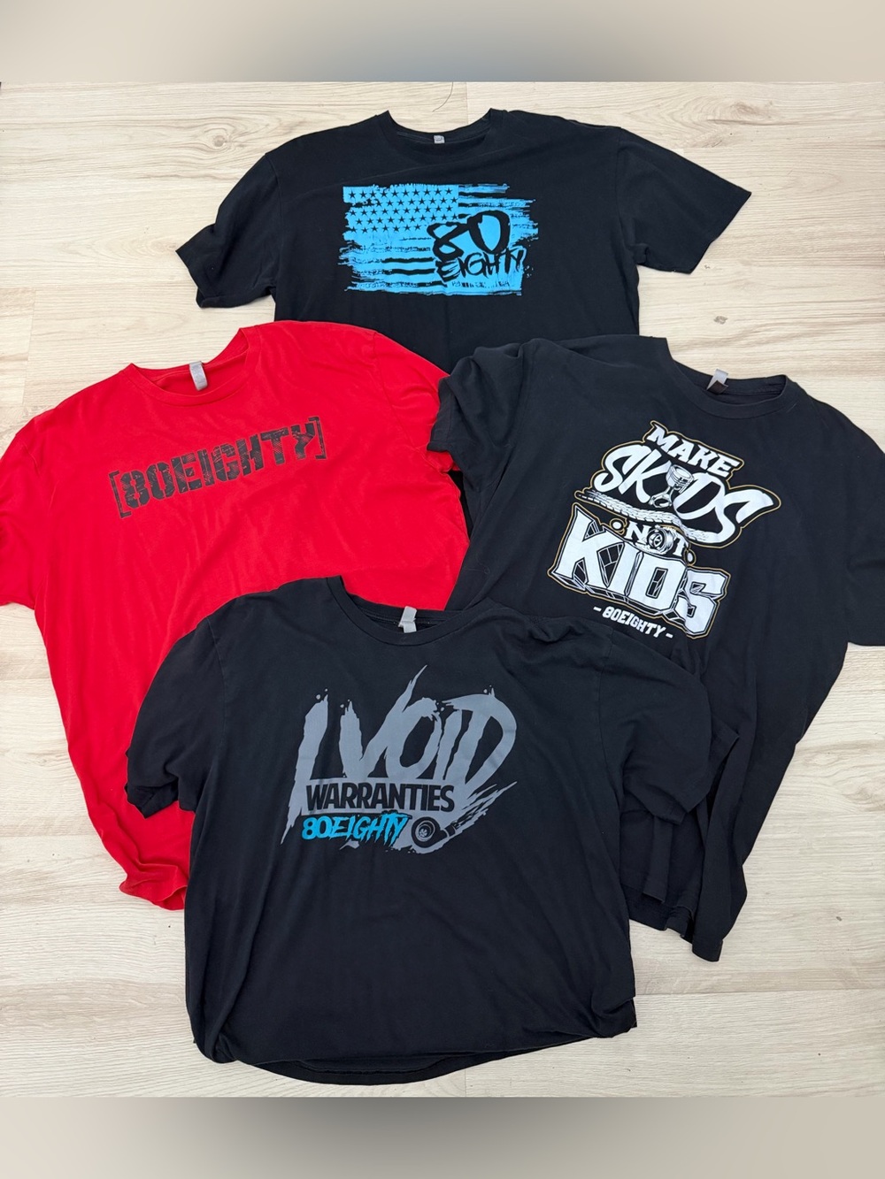 Bundle of 4-80Eighty Men’s Graphic T-Shirt Automotive Streetwear Tees